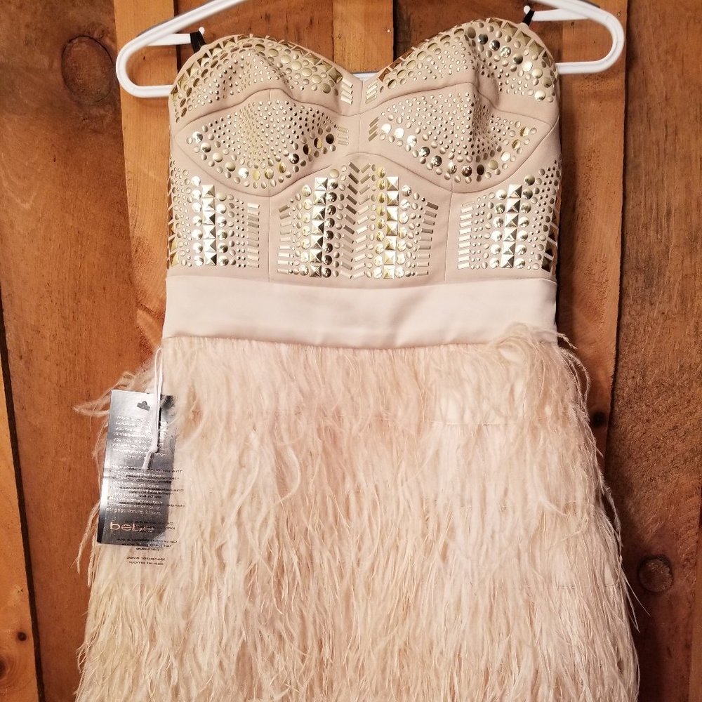 BNWT BEBE studded strapless mini-dress